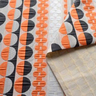 Obsédée par les pois Modern 3D Jacquard Orange Noir Motif géométrique Rideau 12