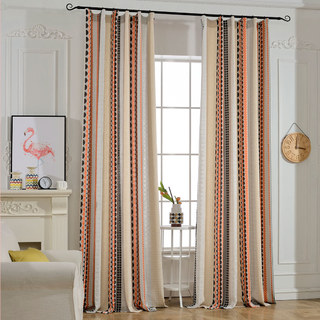 Obsédée par les pois Modern 3D Jacquard Orange Noir Motif géométrique Rideau 2
