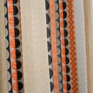 Obsédée par les pois Modern 3D Jacquard Orange Noir Motif géométrique Rideau 8