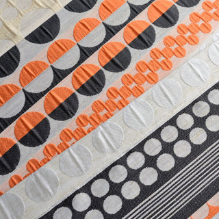 Obsédée par les pois Modern 3D Jacquard Orange Noir Motif géométrique Rideau 11