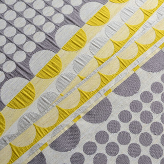 Obsédé par les points de Polka Moderne 3D Jacquard Jaune Charbon Gris Géométrie Rideau à motifs 12