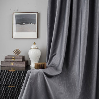 Rippled Waves Superthick Gris clair 100% Blackout Rideau 8
