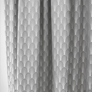 Le Roaring Twenties Luxury Art Déco Morandi Gris & Argent Rideau à motif Shell 3
