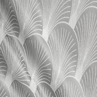 Le Roaring Twenties Luxury Art Déco Morandi Gris & Argent Rideau à motif Shell