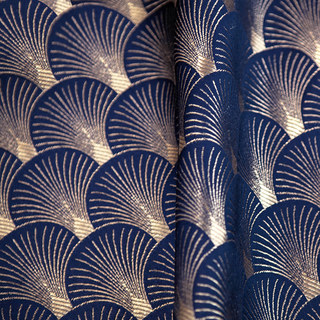 Le modèle Art déco de luxe Art 20 ans Roaring bleu marine et rideau géométrique d'or
