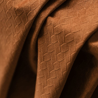 Scandinave Basketweave Texturé Caramel Terracotta Velvet Blackout Rideaux 5