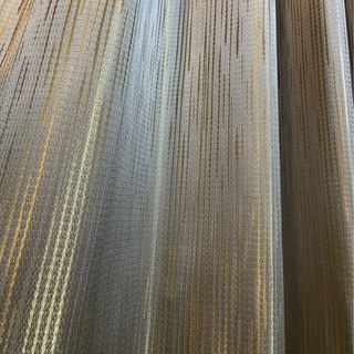 Sunbeam Glistening Subtle Textured Striped Champagne Or et Rideau Gris 6