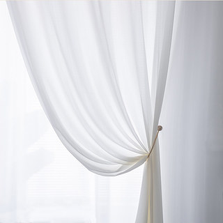 Sundance Texturé blanc rayé semi-sheer rideau 4