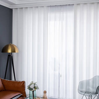 Sundance Texturé blanc rayé semi-sheer rideau 7