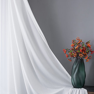 Sundance Texturé blanc rayé semi-sheer rideau 8
