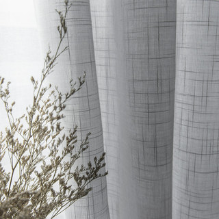 Une touche de soleil Semi Sheer Gris Voile Rideau