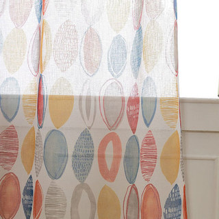 Infinity Rouge moderne géométrique Voile Rideau 6