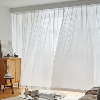 Pinstripes blanc broyé Voile Sheer Rideau 3