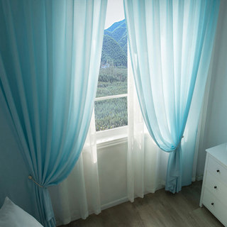 Touche satinée Rideau voilé bleu bébé 3