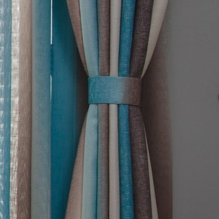 Sea Breeze Cocktail Coconut Shell Brown et Seashore Rideau rayé bleu