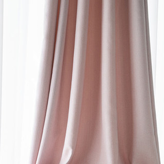 Plaisirs simples Subtil de grain des Prairies Pastel rayé texturé Rideaux noirs rose 4