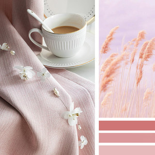 Plaisirs simples Subtil de grain des Prairies Pastel rayé texturé Rideaux noirs rose 3