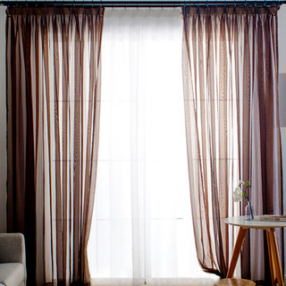 Smarties Chocolate Brown Soft Sheer Voile Rideau