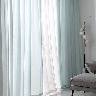 Sundance Textured bleu clair semi-sheer Rideau 3
