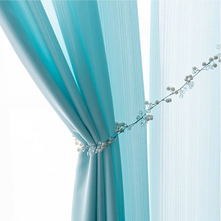 Sundance Textured bleu clair semi-sheer Rideau 4