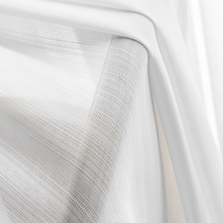Sundance Texturé blanc rayé semi-sheer rideau 2