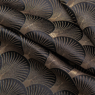 L'art de luxe des années 20 Roaring Deco Shell motif noir & rideau d'or 5