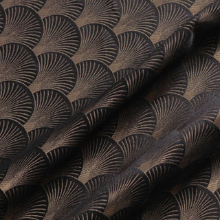 L'art de luxe des années 20 Roaring Deco Shell motif noir & rideau d'or