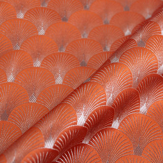 L'art de luxe des années 20 Roaring Deco Shell motif orange & argent Rideau