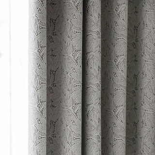 Allure Luxe Jacquard Beige et crème Rideau de dentelle 3