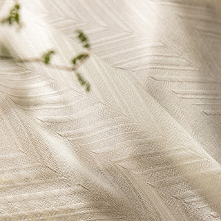 Arezzo Blanc Ivoire Chevron Texturé Semi lourd Rideaux voilés 7