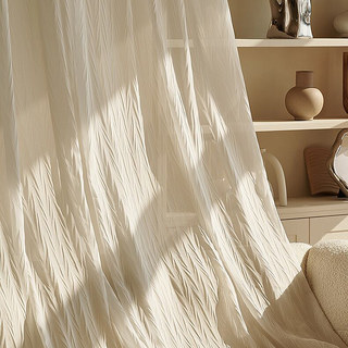 Fantasia Cassé Rippling Ivoire blanc Voile Rideau