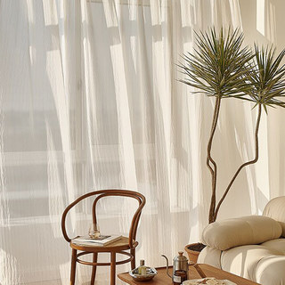 Fantasia Cassé Rippling Ivoire blanc Voile Rideau 3
