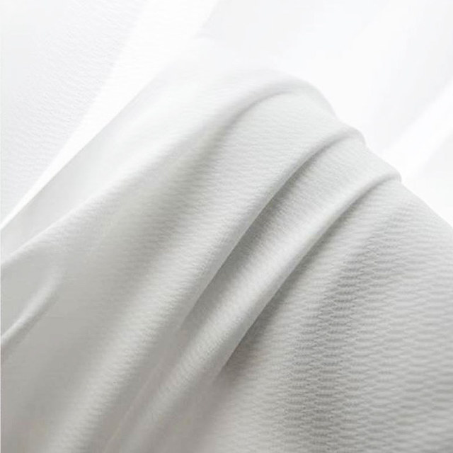 Grace Textured Ivoire blanc lourd rideau voile 1