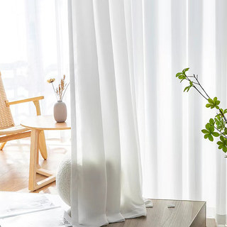 Grace Textured Ivoire blanc lourd rideau voile 6