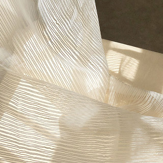 Heartstrings Ivoire Beige Voile à Rayures Chatoyantes Rideau 4