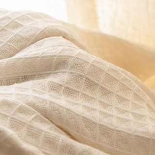 Coton tissé Mélanger Waffle motif crème lourd Rideau voilé 8