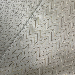 Elegante Art Déco Chevron Rideau de Champagne Mocha avec détails dorés 5