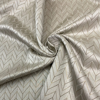 Elegante Art Déco Chevron Rideau de Champagne Mocha avec détails dorés 6