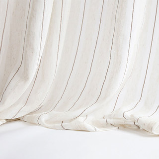 Français Vintage Texturé Linge rayé Rideau Voile 4