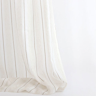Français Vintage Texturé Linge rayé Rideau Voile 5
