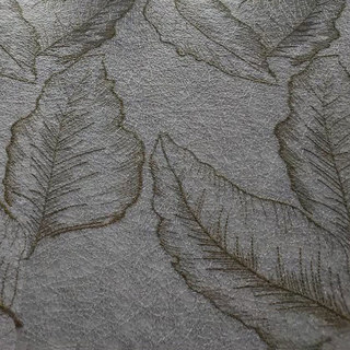 Feuilles d'or Brodées Gris Mesh Net Rideau 9