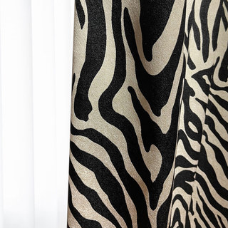 Savannah Jacquard Rideau noir et blanc à motifs zèbres