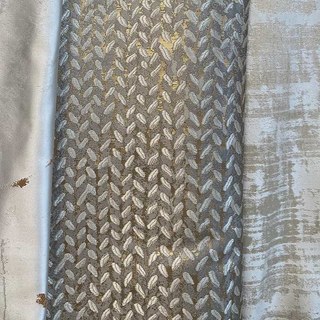 Champ d'or de luxe Jacquard grain modèle moka Rideau avec détails or 3