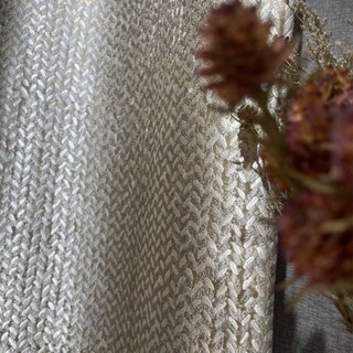 Champ d'or de luxe Jacquard grain modèle moka Rideau avec détails or