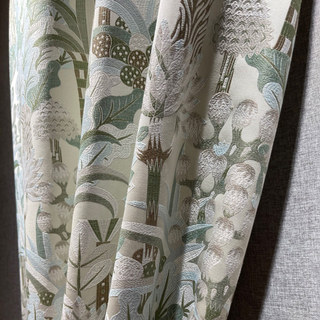 Forêt de Sherwood Pastel Jacquard Rideau floral 4