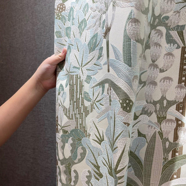 Forêt de Sherwood Pastel Jacquard Rideau floral 1