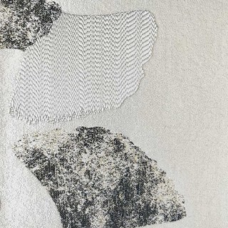 Asian Grove Luxe Jacquard Feuille de Ginkgo motifs Rideau gris argenté avec détails en or 3