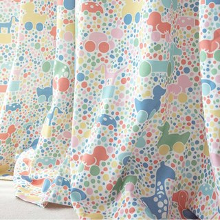Maison Bouncy Dotted Animals Multi Color Print Rideau 4