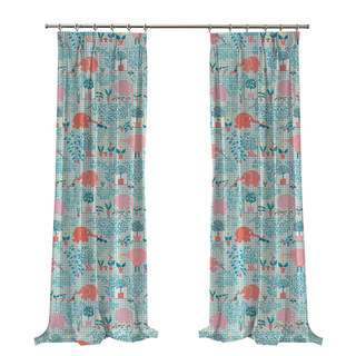Elephant Gardener Rideau bleu et rouge mignon 3
