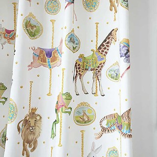 Rideau d'impression d'animaux Merry Go Round Carrousel